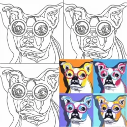 Rosa Start Холст на картоне с контуром «Pop Art Dog»