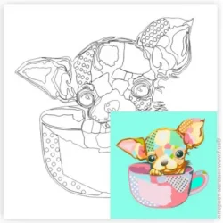 Rosa Start Холст на картоне с контуром «Pop Art Puppy»