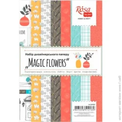 Кольоровий картон Rosa Talent Папір для дизайну Magic Flowers одностороння глянцева А4