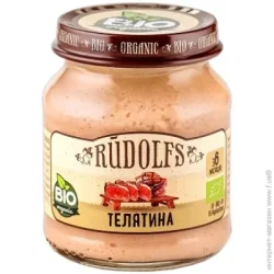 Пюре Rudolfs з 6 місяців Телятина 120 г (4751017940808)