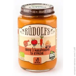Пюре Rudolfs Овощи с макаронами и курицей 190 г (4751017940556)