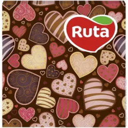 Ruta Салфетки столовые Сердце, с печатью ароматизированные 33х33 см красный 20 шт.