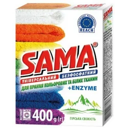 Пральний порошок Sama Гірська Свіжість 400 г (4820270630396)