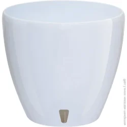 Горшок Santino Вазон пластик Deco Twin круглый белый глянец 2,5 л (2008923)