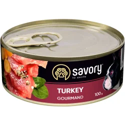 Консерви Savory Корм вологий для дорослих собак для всіх порід Індичка 100 г
