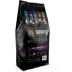 Сухой корм Savory Корм для средних пород для собак средних пород с мясом индейки и ягненка 12 кг 12 кг
