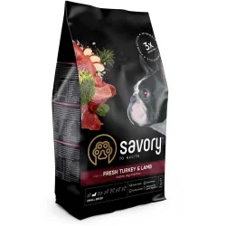 Сухий корм Savory Корм для малих порід для собак малих порід з м'ясом індички та ягнятиною 3 кг 3 кг