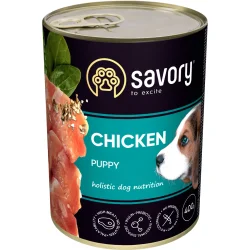 Консерви Savory Корм вологий для цуценят для всіх порід Курятина 400 г