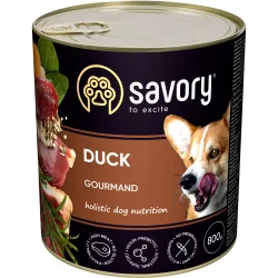Консервы Savory Корм влажный для взрослых собак для всех пород Утка 800 г