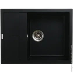 Кухонная мойка Scandispa 6550 Lotos black матовый + сифон
