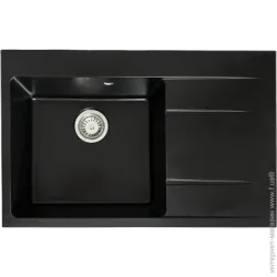 Кухонная мойка Scandispa Skara 780 L чёрный + сифон