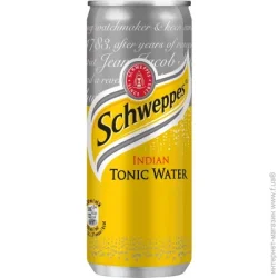 Напій безалкогольний Schweppes Indian Tonic сильногазований з/б 0.33 л (5449000046390)
