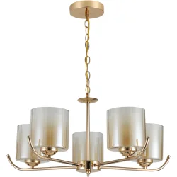 Sensio Люстра подвесная Australis 5x40 Вт E27 золото/амбер ALG-07490/5