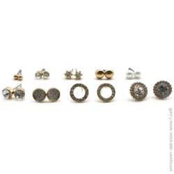 Sensio Сережки сет Gleam 9 пар медичний сплав золотий