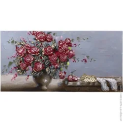 Sensio Картина ручной работы Red roses рельефный рисунок 60x120 см H1512B