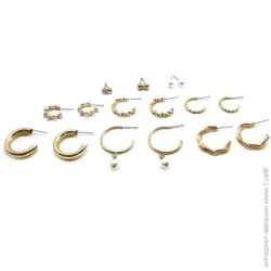 Sensio Сережки сет Silas 9 пар медичний сплав золотий