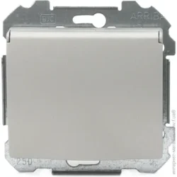 Siemens Розетка з заземленням Iris 2P+ Z 16 А 250 В без шторок з кришкою алюміній меркурій 18813 MA