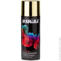 Емаль аерозольна акрилова хром 400мл золотий SIGMA (2736511) (27179)