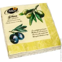 Silken Салфетки столовые Оливки 33х33 см 18 шт.