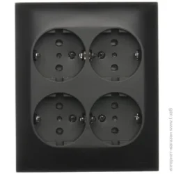 Розетка Simon Connect Aquaclick ACGSZN4/49 чорний матовий