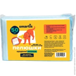 Пеленки, подстилки Smartis Пеленка 45x60 см, 26г/1,5г, эконом 50 шт. для собак