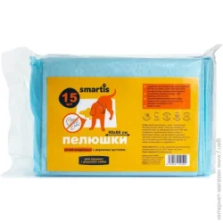 Пеленки, подстилки Smartis Пеленка с древесным углем 60x60 см, 38г/4г 15 шт. для собак