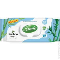 Smile Влажные салфетки с экстрактом бамбука 120 шт.