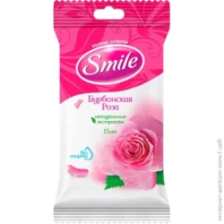 Smile Влажные салфетки Бурбонская роза 15 шт.