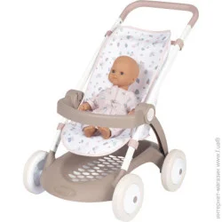Коляски для кукол Коляска для кукол Smoby Baby Nurse Прогулка с корзиной Розовая пудра (254018)