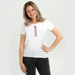 Sol`S Футболка женская Regent Women Вышиванка орнамент лентой р.2XL белый