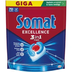 Капсули для посудомийних машин Somat Капсули Excellence 3-в-1 НОВИНКА 70 шт. 1,267 кг