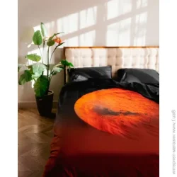 Комплект постільної білизни Soundsleep двоспальний 200x220 см чорний Andre TAN Чоловіки з Марса євро чорний з червоним