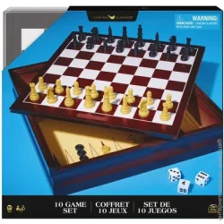 Настольная игра Spin Master Набор из 10 классических игр (в деревянной коробке) SM98376/6065366