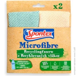 Spontex Салфетка для посуды із переробленого поліестеру 30х30 см 2 шт./уп. / желтый / зеленый