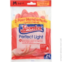 Spontex Перчатки латексные PERFECT LIGHT стандартные крепкие р.M 2 пар/уп.
