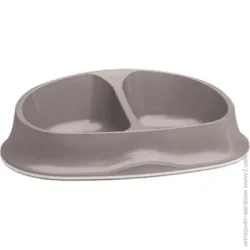 Stefanplast Миска подвійна Chic double 025 л + 025 л бежевий