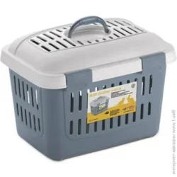Stefanplast Переноска Midi Gulliver 45х33х33 см (белый/сине-стальной)