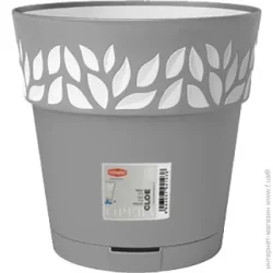 Stefanplast Горшок пластиковый Opera Cloe круглый 7,5 л серый/белый (94124)