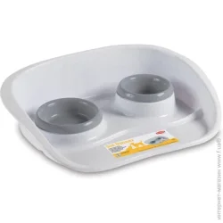 Миска Stefanplast Набір мисок Set dinner 0,25 л + 0,3 л (сірий)
