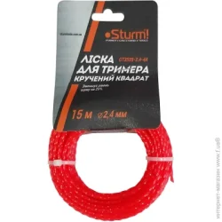 Тримерна волосінь Sturm! квадрат 2.4мм, 15м (GT3535-2.4-4А)