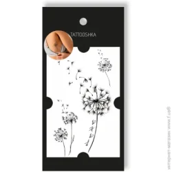 Tatooshka Тату тимчасове Кульбаби з фразою