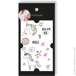 Цветной картон Tattooshka Тату временное TATOOSHKA Магический единорог