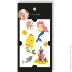 Цветной картон Tattooshka Тату временное TATOOSHKA Дружественные русалочки