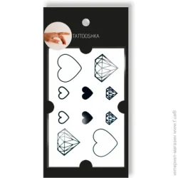 Tattooshka Тату временное TATOOSHKA Сердечки с бриллиантами