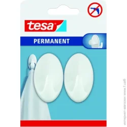 Tesa Крючки пластиковые овальные L permanent 2 шт белые
