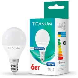 Светодиодная лампа LED лампа TITANUM G45 6W E14 3000K (25680)