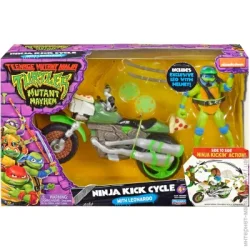 Фигурка с аксессуарами TMNT Боевой транспорт с фигуркой "Леонардо на мотоцикле" (83431)