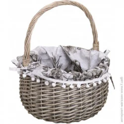 Tony Bridge Basket Корзина плетеная с текстилем 28x16/35 см EP19-8F-2