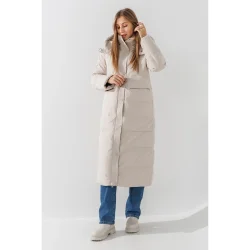 Towmy Куртка однотонная женская 2332 M Светло-бежевый (2000990654328W)