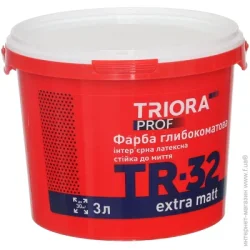 Triora Краска латексная водоэмульсионная TR-32 extra matt глубокий мат белый 3л